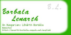 borbala lenarth business card